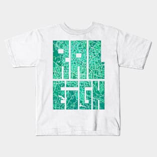 Raleigh, USA City Map Typography - Watercolor Kids T-Shirt